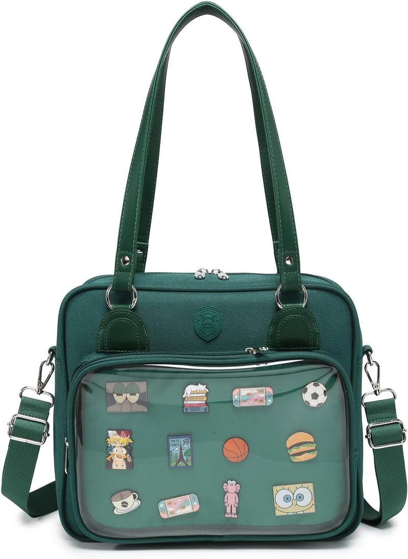 CHERRY SAUCE Oxford Ita Bag Crossbody Shoulder Bag Satchel Messenger Backpack Multi-Purpose Pins Display - Image 1